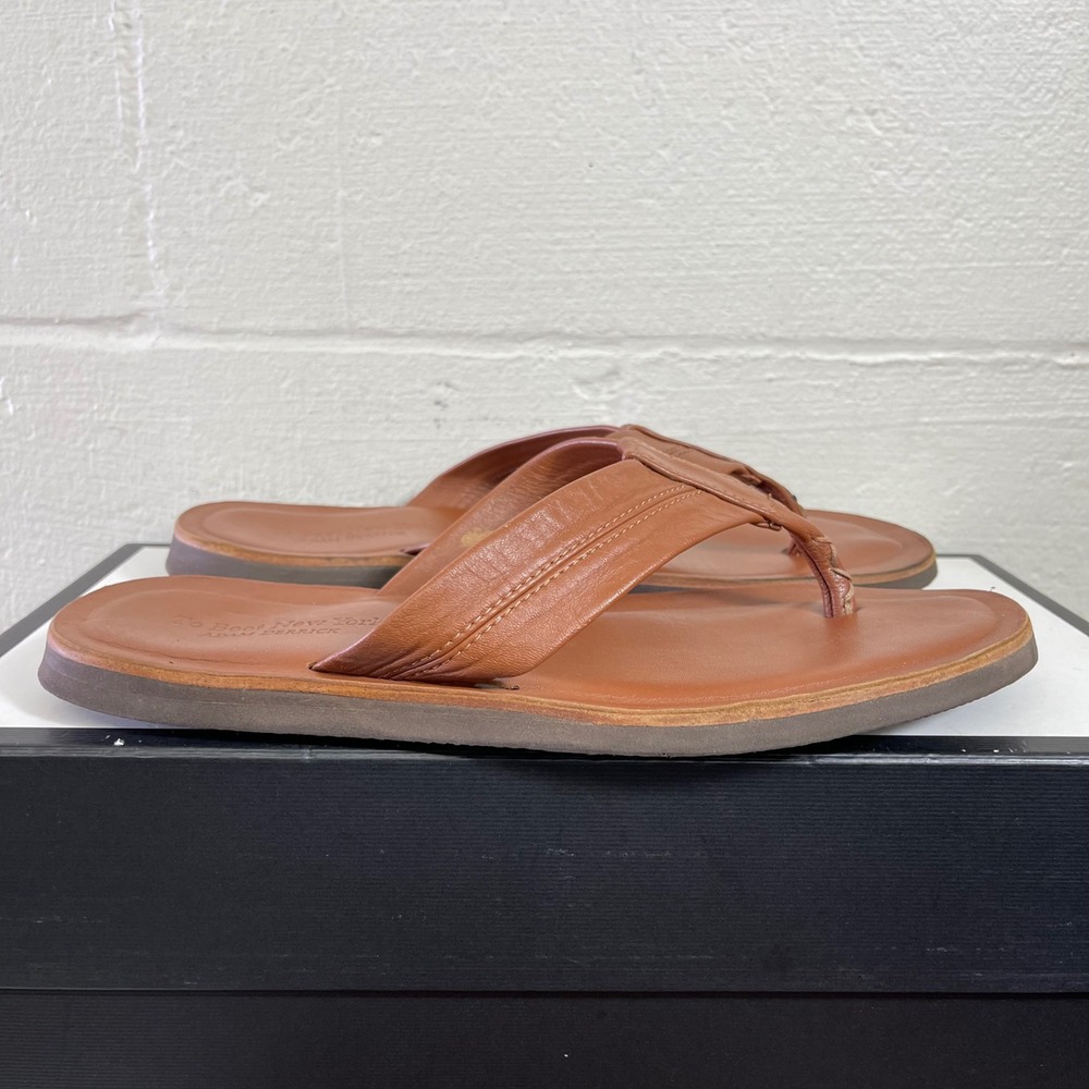 To Boot New York Adam Derrick Limon Thong Sandals Brown Leather Slip On Men's 8